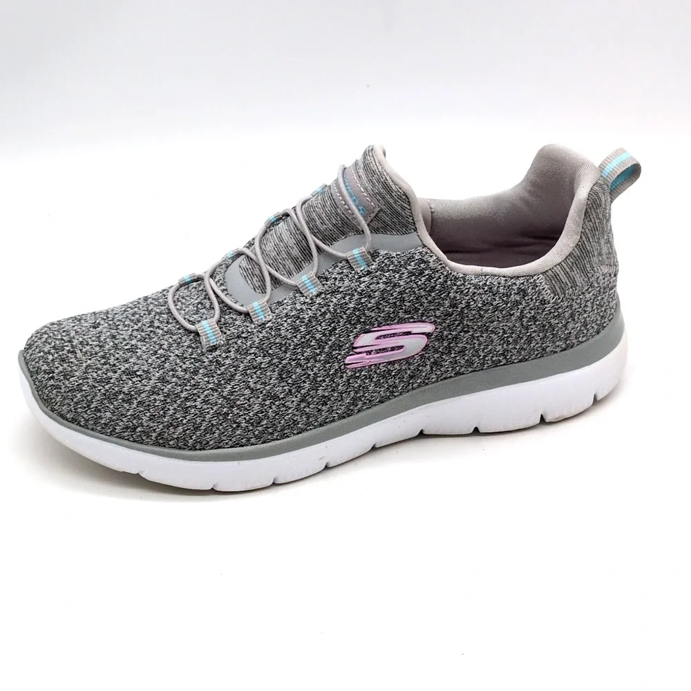 Skechers Shoes Womens Gray 7 Walking Sneakers Memory Foam Slip On 149934